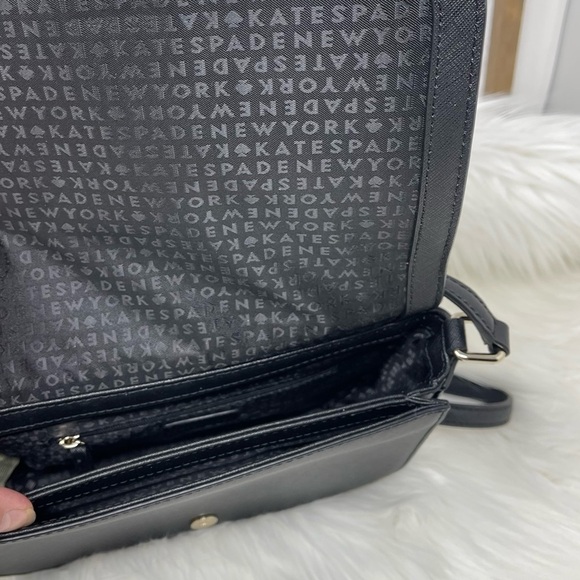 KATE SPADE NEW YORK LAUREL WAY LARGE CARSEN BLACK & PINK CROSSBODY LEATHER BAG - Picture 6 of 12